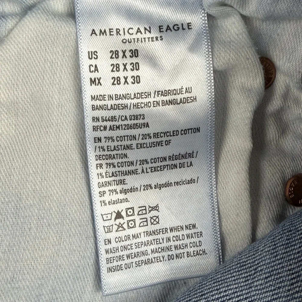American Eagle Original Straight Easyflex Jeans Men's 28x30 Light‎ Wash Stretch
